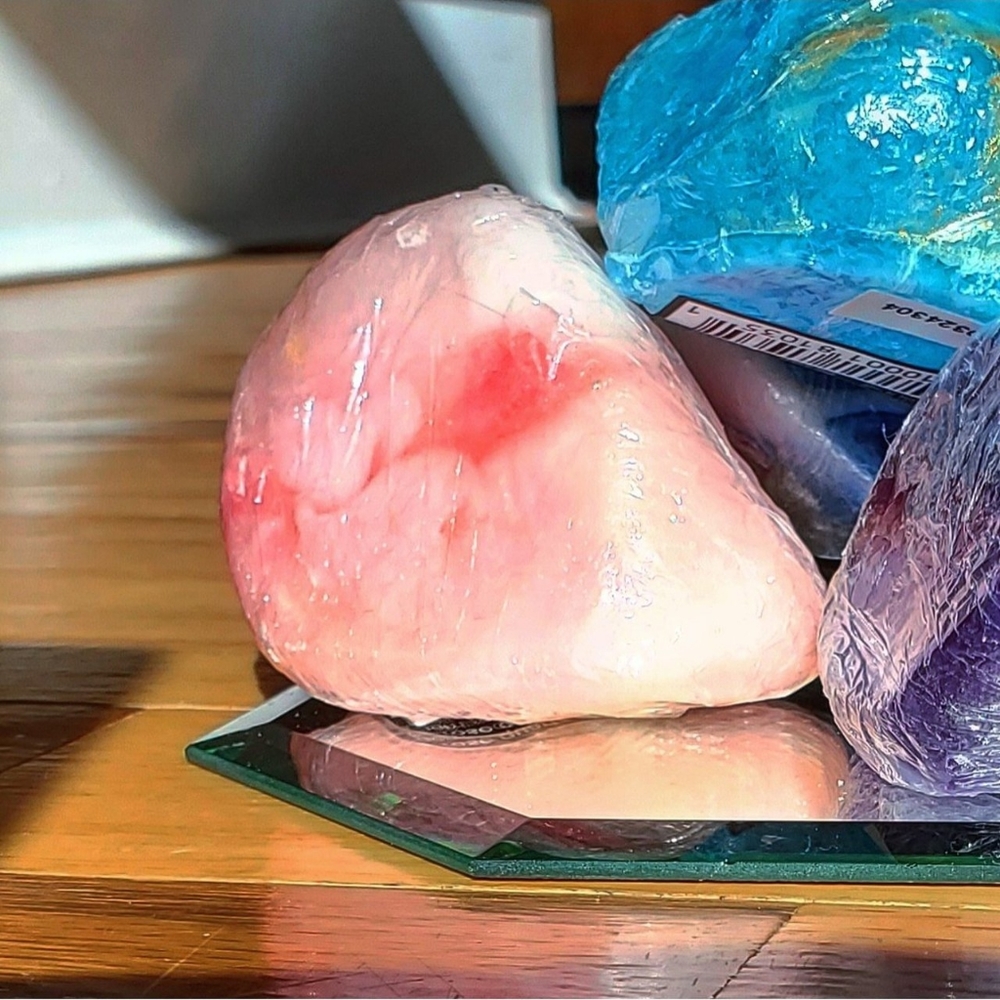 Rose Quartz crystal rock gem glitter shaped soap
